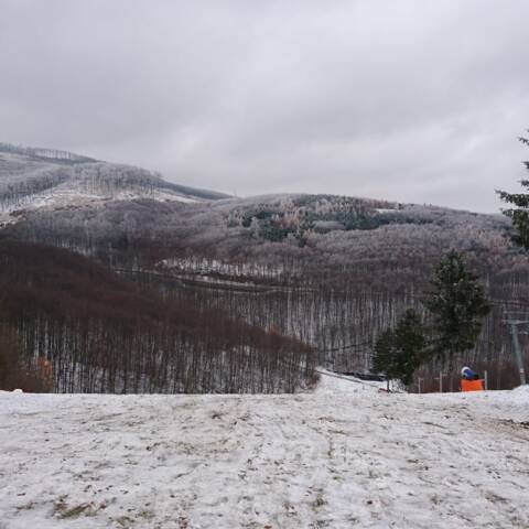 Po včerajšom daždi sneh ešte zostal.