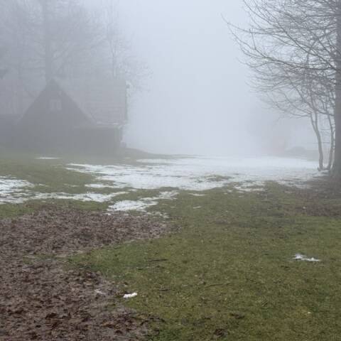 The rain and high temperature caused almost all natural snow to melt.